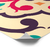 レトロパターン：壁紙、繊維デザイン ポスター (角)