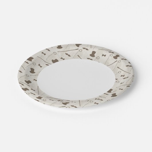 レトロパターン（男性2） ペーパープレート (アングル)