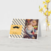 レトロパターン|髭の父の日カード カード (黄色い花)