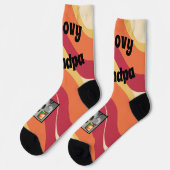 レトロパターン「Groovy Grandpa」写真 ソックス (左)