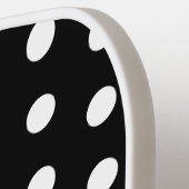 レトロパタ点々のあるーンモノグラムブラックエレガント ピックルボールラケット (左詳細)