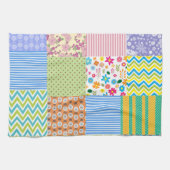 レトロパッチワークキルトの国パターン キッチンタオル (横)