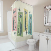 レトロパッチワーク虎猫©studioxtine シャワーカーテン (インサイチュ)