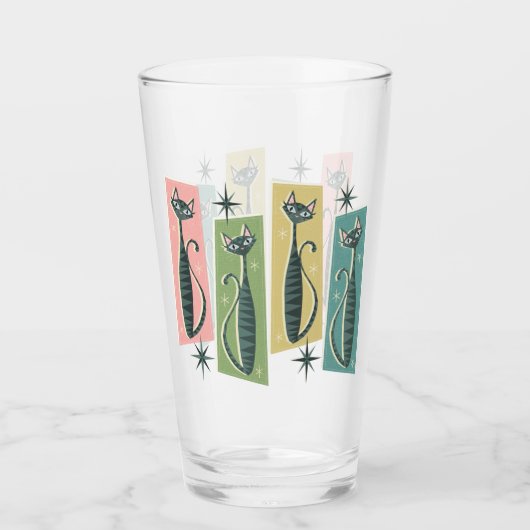 レトロパッチワーク虎猫©️studioxtine タンブラーグラス (正面)