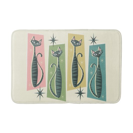 レトロパッチワーク虎猫©studioxtine バスマット (正面)