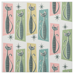 レトロパッチワーク虎猫© studioxtine 2019 ファブリック