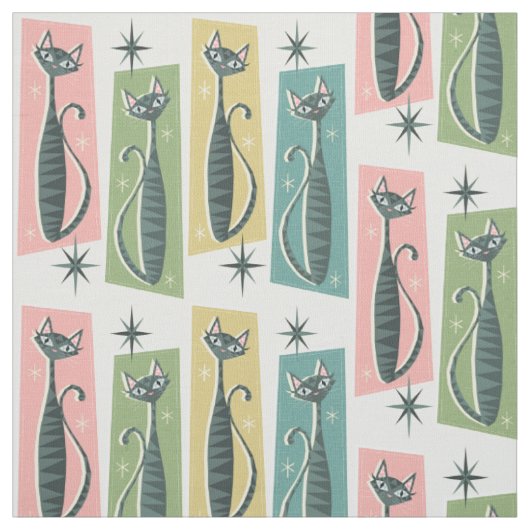 レトロパッチワーク虎猫© studioxtine 2019 ファブリック (見本)