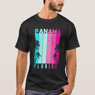 レトロパナマフロリダビーチ夏の熱帯土産 Tシャツ