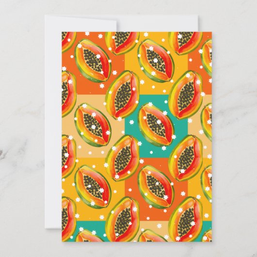 レトロパパイヤ1日パーティの招待状 招待状 (裏面)