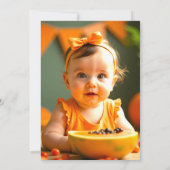 レトロパパイヤ1歳の誕生日パーティー写真招待状 招待状 (裏面)