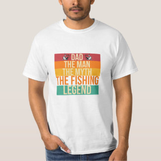 レトロパパザ魚釣りレジェンドファーズデイTシャツ Tシャツ