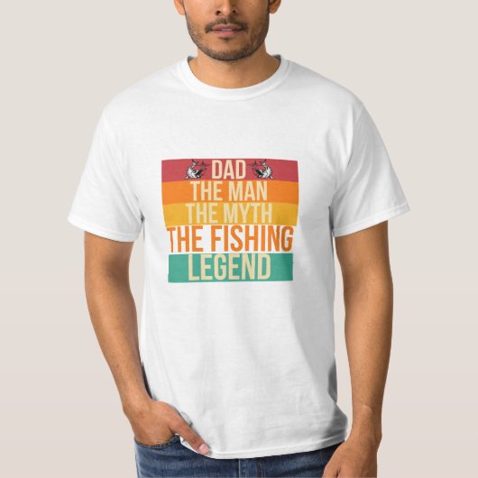 レトロパパザ魚釣りレジェンドファーズデイTシャツ Tシャツ (正面)