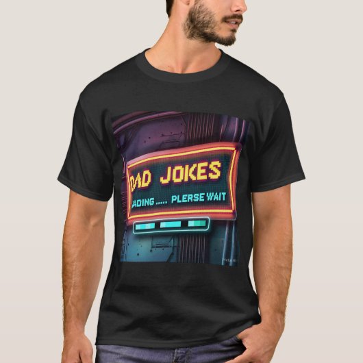 レトロパパジョーク読み込みデザイン Tシャツ (正面)