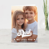 レトロパパ我々愛する写真ハート父の日 シーズンカード (正面)