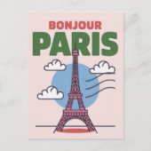 レトロパリアイコニックエッフェルタワーシフランスのティ ポストカード (正面)