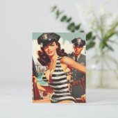 レトロパルプピンアップ ポストカード (スタンド正面)