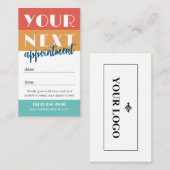 レトロパレットコーラルティール（緑がかった色）あなたのロゴ 予約カード (正面/裏面)