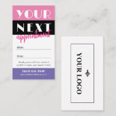 レトロパレットホットピンクブラックあなたのロゴ 予約カード (正面/裏面)