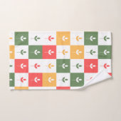 レトロパレモダンットヴィンテージパターン50sセージ緑 バスタオルセット (ハンドタオル)