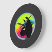 レトロパンクビベブラックキャット ラージ壁時計 (傾斜)