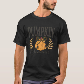 レトロパンプキンスパイスシーズンコケットボウオータムハル Tシャツ