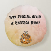 レトロパンプキンスプークアンドハロウィーントリート ラウンドクッション (裏面)