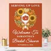 レトロパンプキンズ&ピックボールブライダルシャワーウェルカム アクリルサイン (ウェディング)