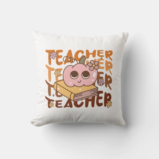 レトロパンプキン先生ハロウィーン秋 クッション (正面)