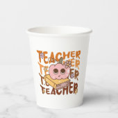 レトロパンプキン先生ハロウィーン秋 紙コップ (裏面)