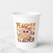 レトロパンプキン先生ハロウィーン秋 紙コップ (正面)