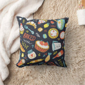 レトロパン、ドット、フローラ要素。 クッション (ブランケット)