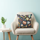 レトロパン、ドット、フローラ要素。 クッション (椅子)