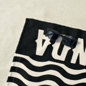 レトロパーソナライズされたに合う夏休み ビーチタオル (インサイチュ)