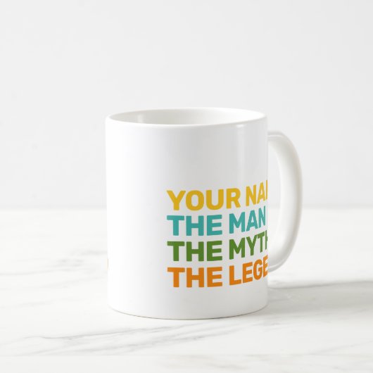 レトロパーソナライズされたはその男を神話と呼ぶ コーヒーマグカップ (正面右)
