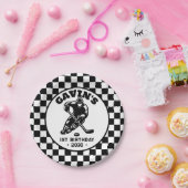 レトロパーソナライズされたアイスホッケー誕生日パーティー ペーパープレート (パーティー)