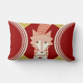 レトロパーソナライズされたオレンジレッドスタイルキツネ枕 ランバークッション (裏面)