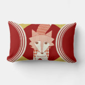 レトロパーソナライズされたオレンジレッドスタイルキツネ枕 ランバークッション (正面)