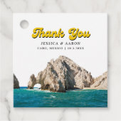 レトロパーソナライズされたカボ結婚式の引き出物ラベル フェイバータグ (正面)