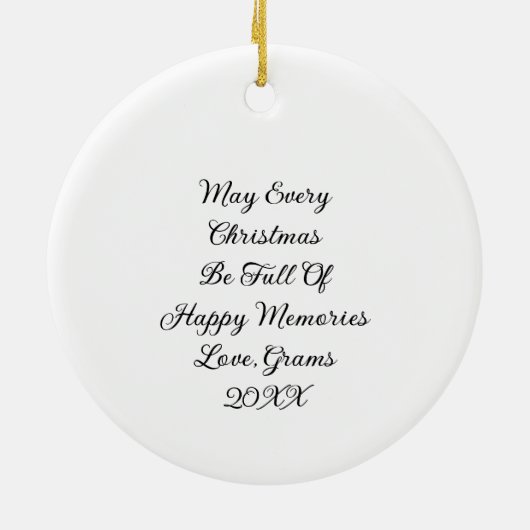 レトロパーソナライズされたカメラのクリスマス セラミックオーナメント (裏面)