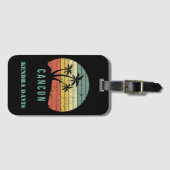 レトロパーソナライズされたカンクン土産 ラゲッジタグ (正面横)