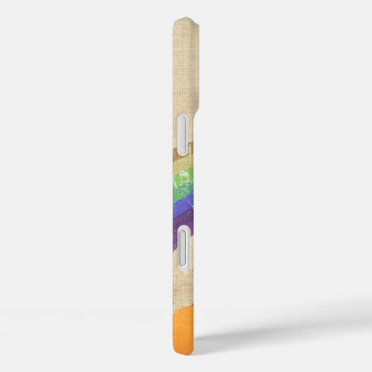 レトロパーソナライズされたキツネアートプリントリネン Case-Mate iPhoneケース (裏面 / 右)