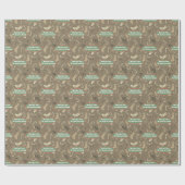 レトロパーソナライズされたキャンディーキャンズクリスマスストッキング ラッピングペーパー (フラット)