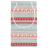 レトロパーソナライズされたクリスマスストライプパターン スモールペーパーバッグ (裏面)