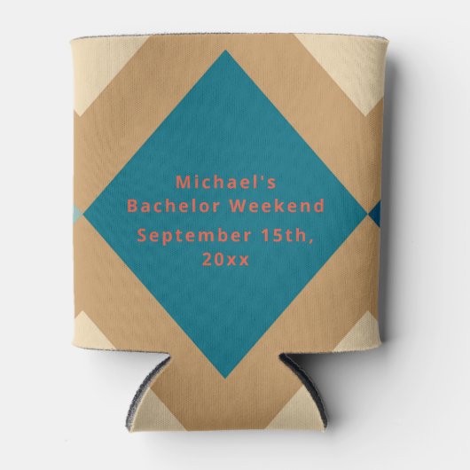 レトロパーソナライズされたクーラーボックス |学士号(週末) 缶クーラー (正面)