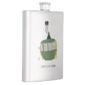 レトロパーソナライズされたグリーンスキーリフトスキーマウンテン フラスク (右)