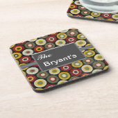 レトロパーソナライズされたコルクコースターテンプレート コースター (左側)