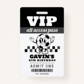 レトロパーソナライズされたサッカー誕生日パーティー好意MVP バッジ (正面)