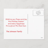 レトロパーソナライズされたサンタとメッセージ シーズンポストカード (裏面)