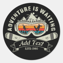 レトロパーソナライズされたスキーアドベンチャー ラウンドシール