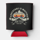 レトロパーソナライズされたスキーアドベンチャー 缶クーラー (正面)